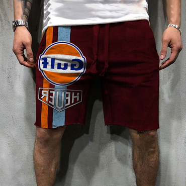 Retro Engine Oil Logo Chic Casual Shorts