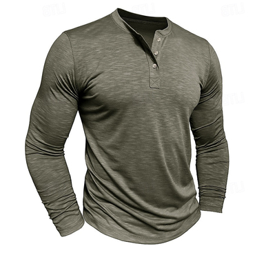 Men's Casual Long Sleeve Chic Henley Shirt