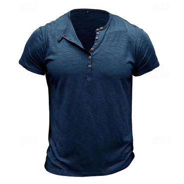 Men's Casual Short Sleeve Chic Henley T-shirt