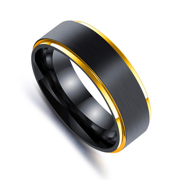 Titanium Steel Ring Colorful Chic Black Gold Lasha Electroplating Ring