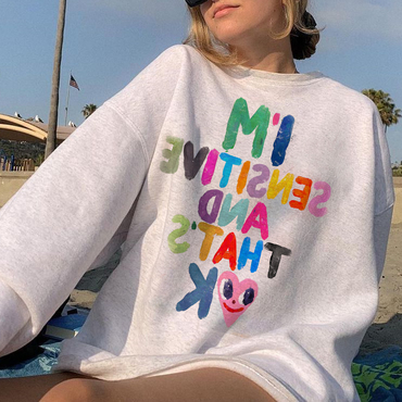 Oversized Colorful Lettering Graffiti Chic Sweatshirt