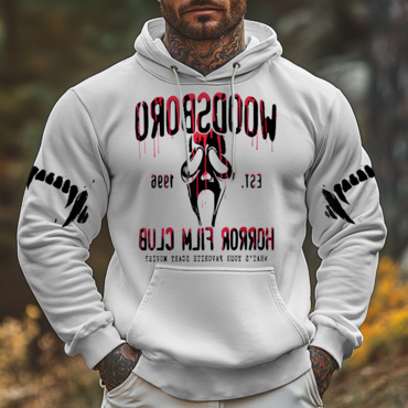 Halloween Men's Skull Blood Chic Horror Flim Club Hoodie