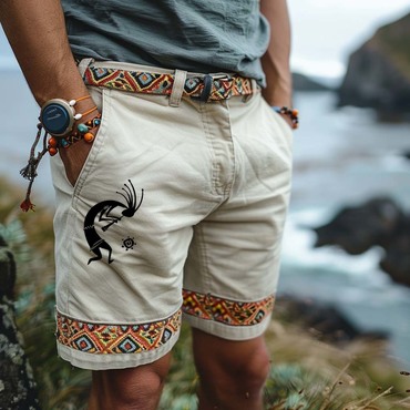 Men's Vintage Ethnic Aztec Chic Tribal Print Surf Shorts Beach Vacation Daily Hawaii Casual Walkshort