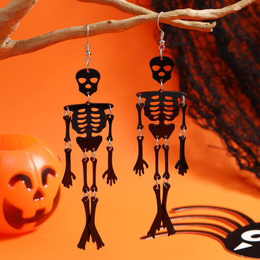 Halloween Hollow Ghost Skeleton Chic Skull Earrings