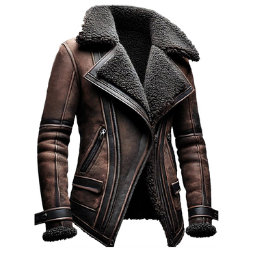 Men's Training Warm Leather Chic Long Coat