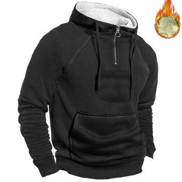 Men's Fleece Thickened Warm Chic Half Turtleneck Hoodie