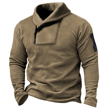 Men's Vintage Outdoor Training Chic Zipper Pocket Tactical Sweatshirt