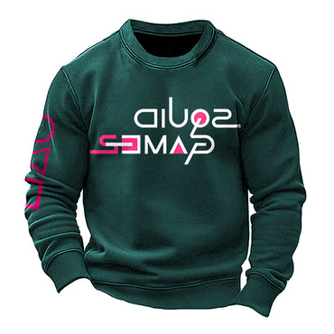 Men's Vintage Squid Game Print Chic Crew Neck Sweatshirt