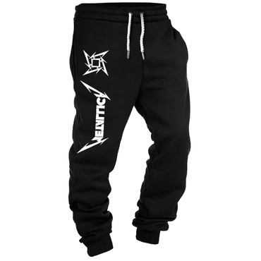 Men's Vintage Rock Band Print Chic Casual Sweatpants