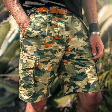 Men's Vintage Camo Multi-pocket Chic Daily Casual Cargo Shorts