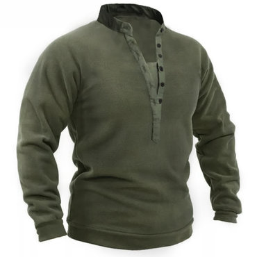 Men Outdoor Fleece Henley Collar Chic Tactical Men's Sweatshirt