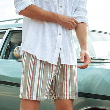 Summer Retro Surf Stripe Chic Shorts