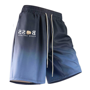 Men's Vintage Gradient Outdoor Chic Elastic Drawstring Shorts