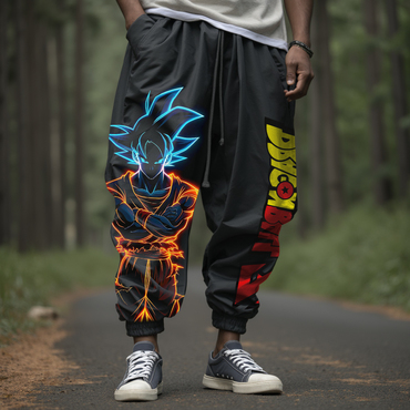 Men's Casual Anime Dragonball Print Chic Pencil Pants