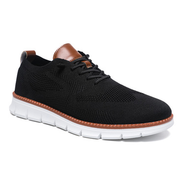 Men's Soft Mesh Breathable Chic Color Block Lace-up Casual Shoes