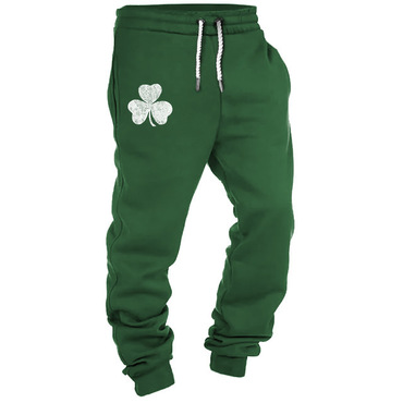 Men's Sweatpants St. Patrick's Chic Day Shamrock Print Festival Holiday Casual Vintage Sports Pants