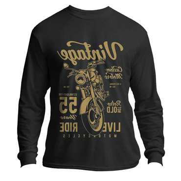 Men's Retro Motorcycle Vintage Chic Thin Style Graphic Long Sleeved Shirt