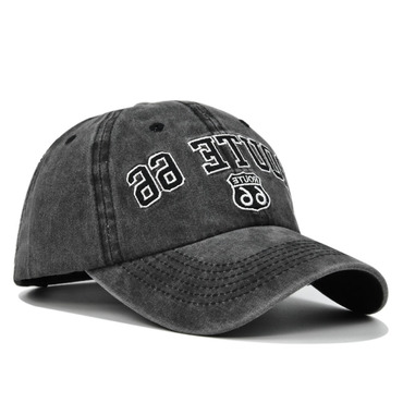 Route 66 Embroidered Denim Chic Washed Baseball Cap