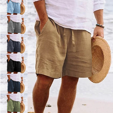 Men's Casual Cotton Linen Chic Breathable Beach Shorts