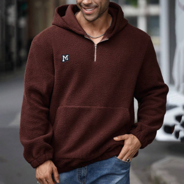 Men's Simple Print Zip-up Chic Hoodie Sweatshirt