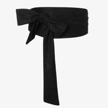 Women's Vintage Bow Suede Trim Chic Streamer Belt