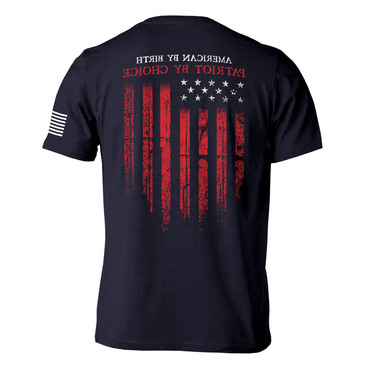 Men's Vintage American By Chic Birth Patriot By Choice Print Daily Short Sleeve Round Neck T-shirt