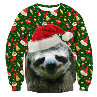 Sloth Print Ugly Christmas Chic Sweatshirt