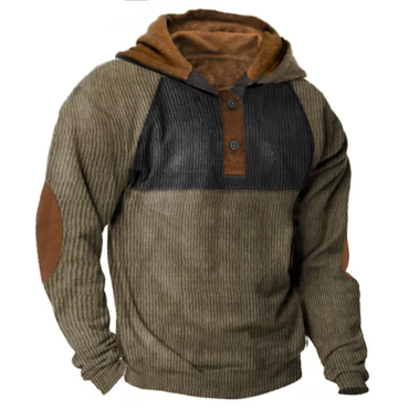 Men's Outdoor Casual Long Sleeve Chic Henley Hoodie