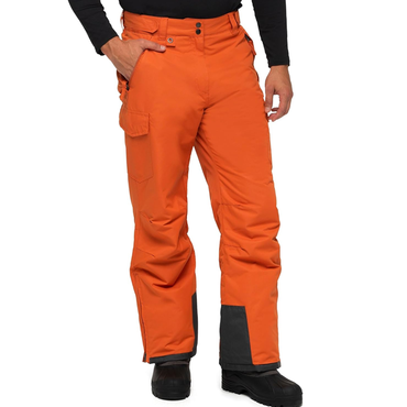 Men's Outdoor Vintage Snow Chic Sports Multi Pocket Functional Zipper Orange Work Pants