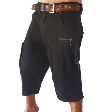 Men's Retro Zip Multi-pocket Chic Cropped Cargo Shorts Capri Pants