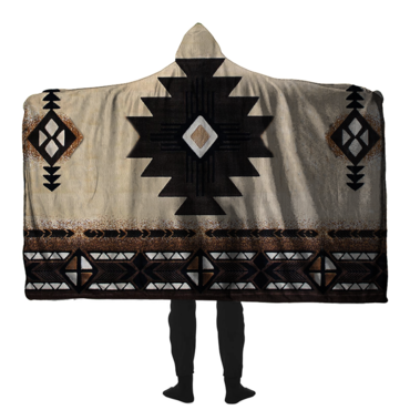 Ethnic Printed Hooded Blanket Chic For Christmas Outdoor