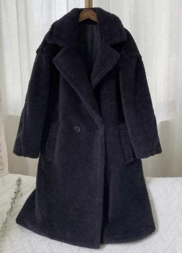 Women's Retro Solid Color Chic Loose Lamb Wool Long Coat