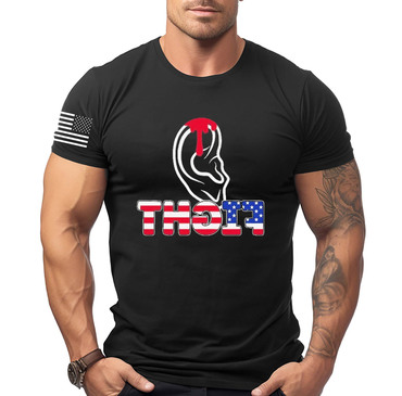 Men's Vintage Fight American Chic Flag Print Crew Neck Short Sleeve T-shirt