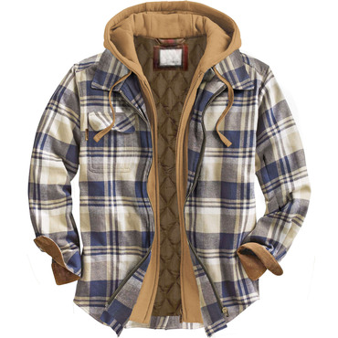 Men's Autumn & Winter Chic Outdoor Casual Checked Hooded Jacket