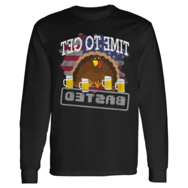 Unisex Let's Get Basted Chic The Time To Get Basted Thanksgiving Long Sleeve Sweater