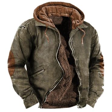 Men's Outdoor Tactical Plus Chic Fleece Warm Thick Hooded Jacket