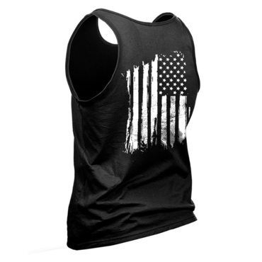 Men's Vintage 1776 American Chic Flag Patriot Print Daily Sleeveless Round Neck Tank Top