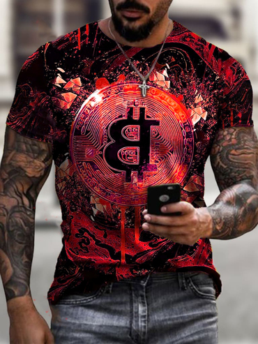 Fashion Trend Bitcoin Print Chic T-shirt