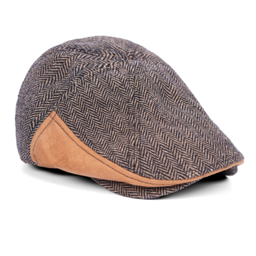 Men's Retro Herringbone Patchwork Chic Color Block Peaked Beret