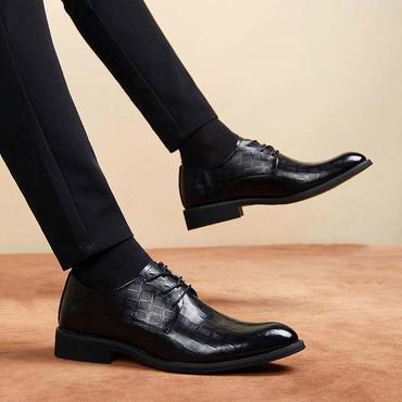 Men's Derby Shoes Texture Chic Leather Business Dress Casual