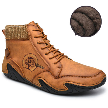 Mens Vintage Lace-up Plush Chic Martin Boots