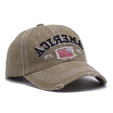 Men's Women's American Flag Chic Embroidered Washed Retro Cap