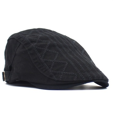 Embroidered Beret Stitching Retro Chic Cap Men And Women Couples Cotton Outdoor Motorcycle Hats