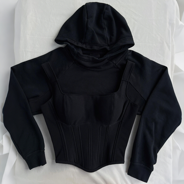 Hoodie Cropped And Matching Chic Corset Top Tailored Specifically