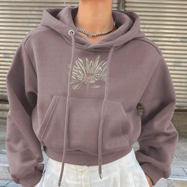 Women's Vintage Embroider Oversize Chic Sweatshirt Hoodie