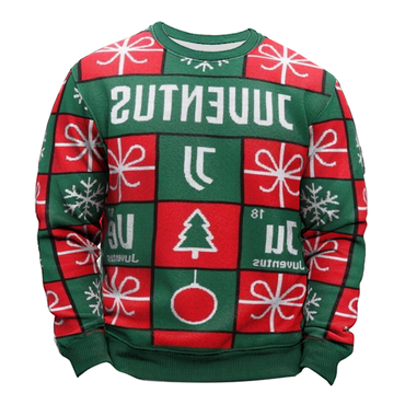 Juventus Club Red Green Chic Checkered Print Christmas Ugly Sweatshirts