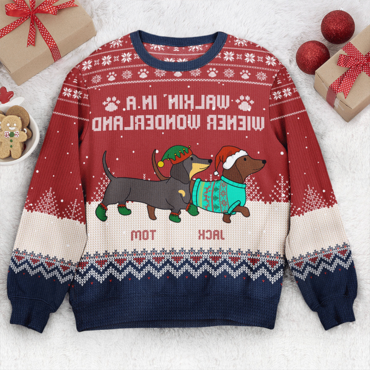 Winter Christmas Dachshund Through Chic The Snow Gifts For Dog Lovers Ugly Sweatshirt