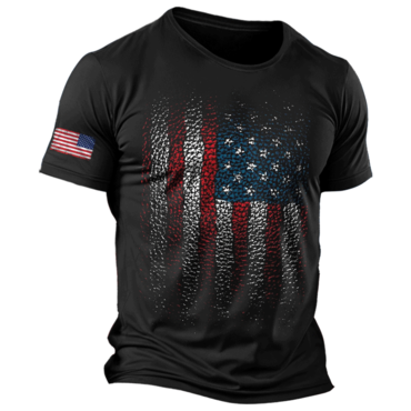 Men's Vintage American Flag Chic Patriot Printed T-shirt