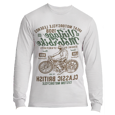 Men's Retro Motorcycle Vintage Chic Thin Style Graphic Long Sleeved Shirt