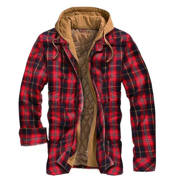 Mens Winter Plaid Thick Chic Casual Jacket